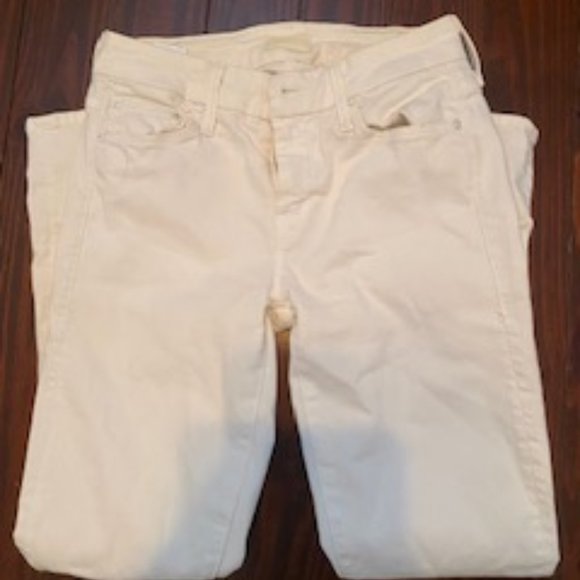 MOTHER Denim - MOTHER Jeans white The Looker Crop